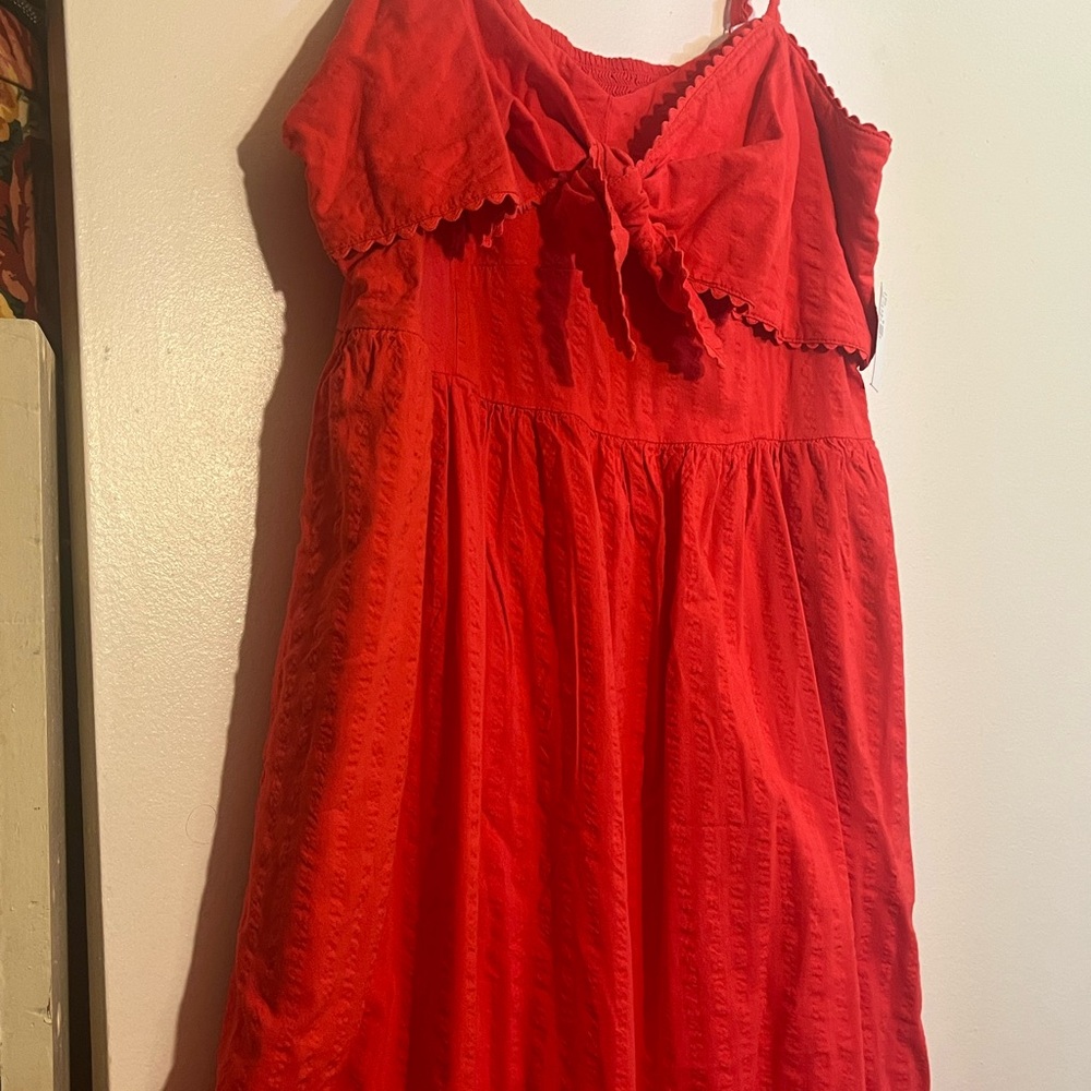 Old Navy red- orange Coral Midi SunDress